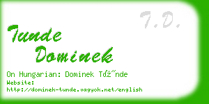 tunde dominek business card